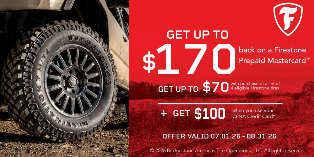 Firestone Get Up To $170 Back Offer