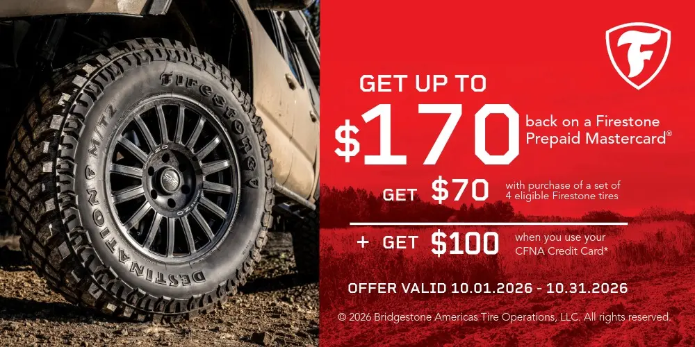 Firestone Get Up To $170 Back Offer